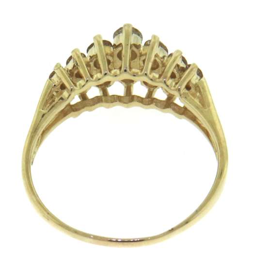 Handsome Yellow Gold Diamond Pyramid Ring