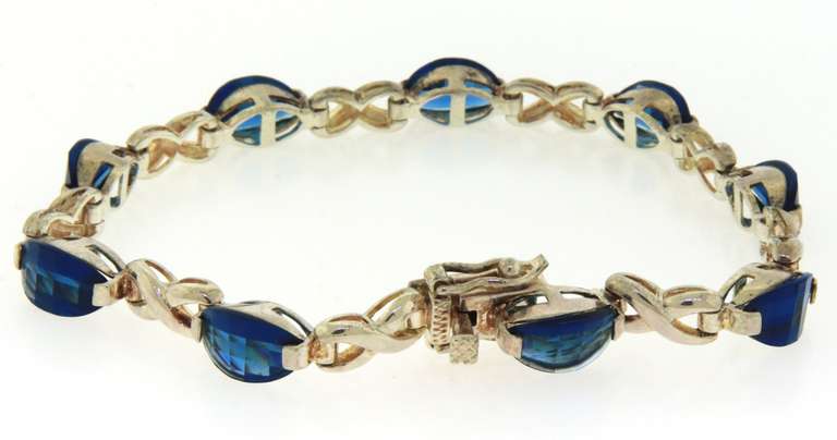 Sterling Silver London blue Topaz Bracelet