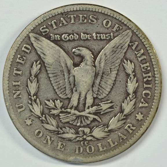 Nice sharp 1892-CC Morgan Silver Dollar. Key date