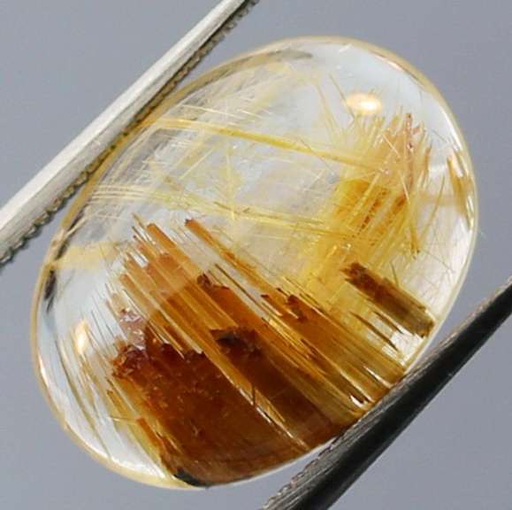 Artistic 5.57ct golden Rutile Quartz cabochon