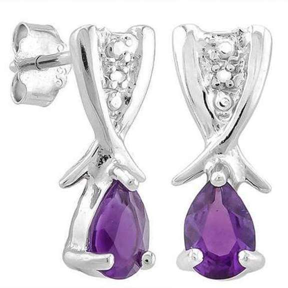 3/4 CARAT AMETHYST STERLING SILVER EARRINGS