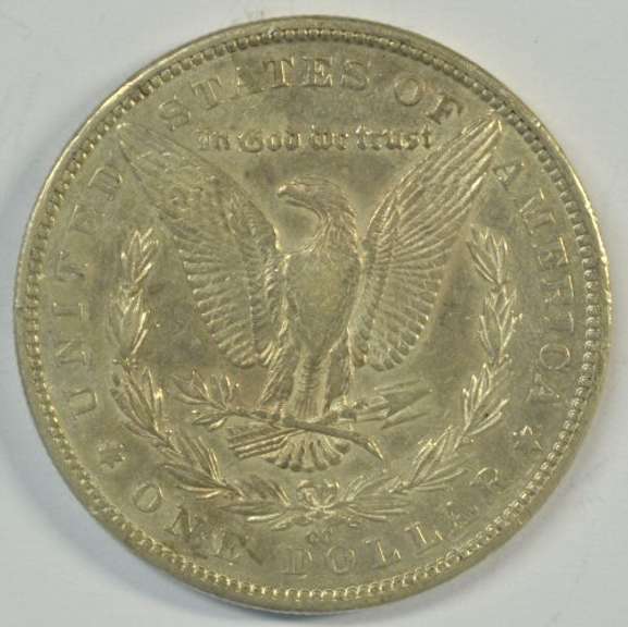Near Mint 1890-CC Morgan Silver Dollar. Scarce key date