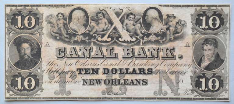 $ 10 Canal Bank New Orleans Note