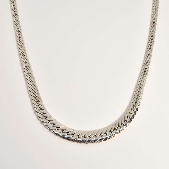 Reversible Tapered Herringbone Gold Necklace
