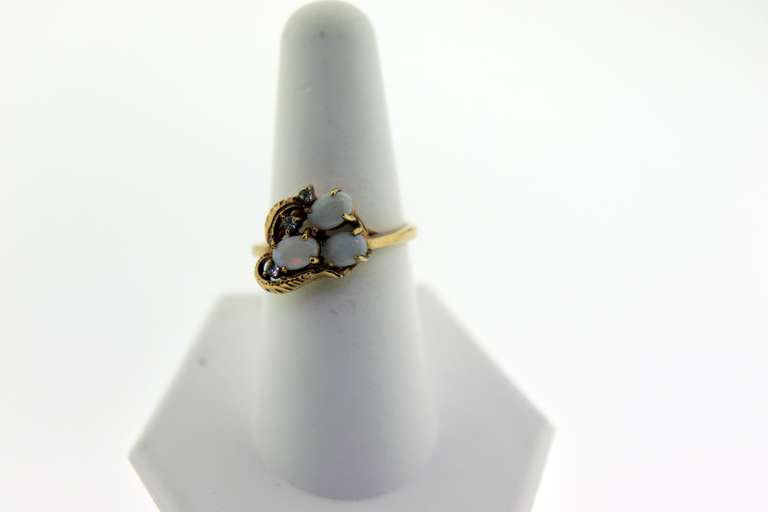 Sterling Silver LOT Of Three Opal Color Rings