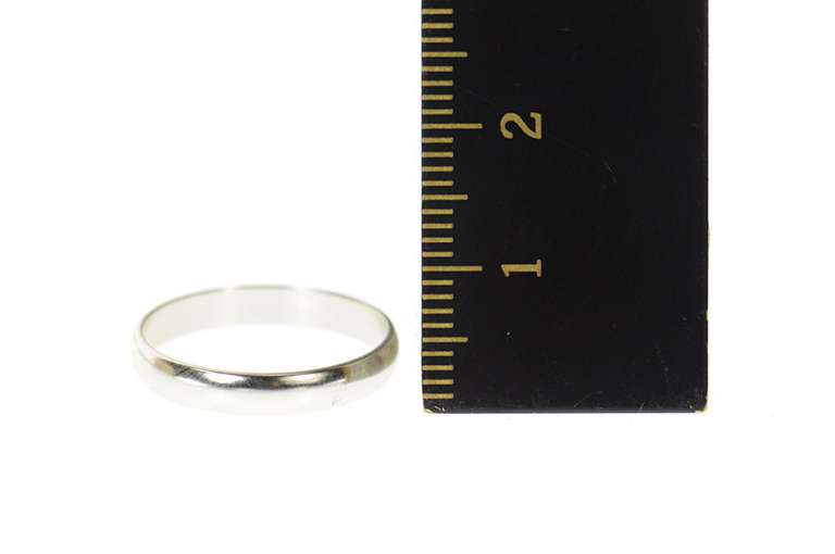 Platinum 3.1mm Classic Simple Rounded Wedding Band Ring