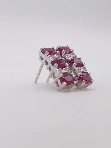 14kt Gold Ruby & Diamond Earrings