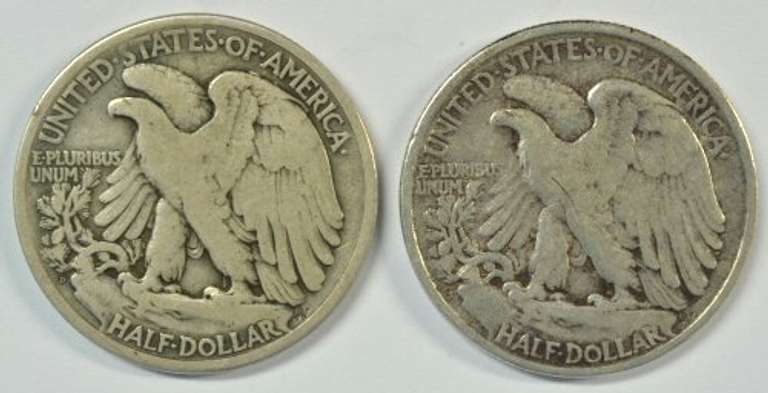 Very scarce 1919-D & 1919-S Walking Liberty Half Dollars