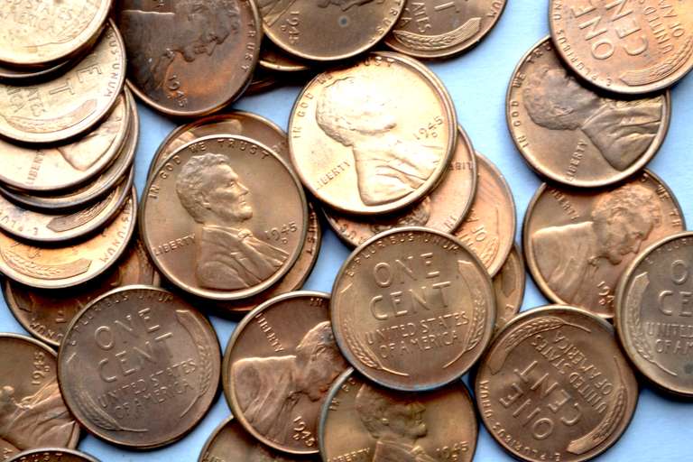 41 Red BU 1945 D Lincoln Cents