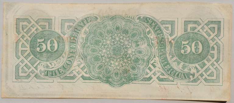 Scarcer $ 50 April 6 1863 Confederate States Unc Note