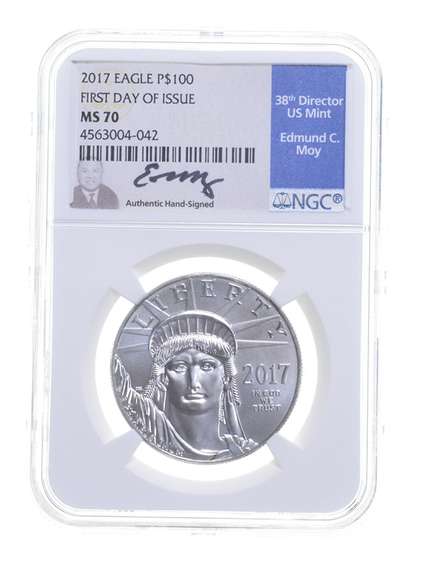 MS70 2017 $100 American Platinum Eagle - 1 Oz Platinum First Day Of Issue - NGC