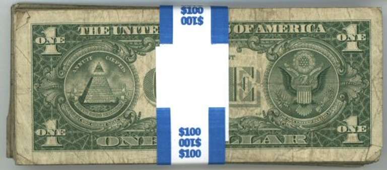 Large lot of 65 Series of 1957 $1 Silver Certificates. Circs