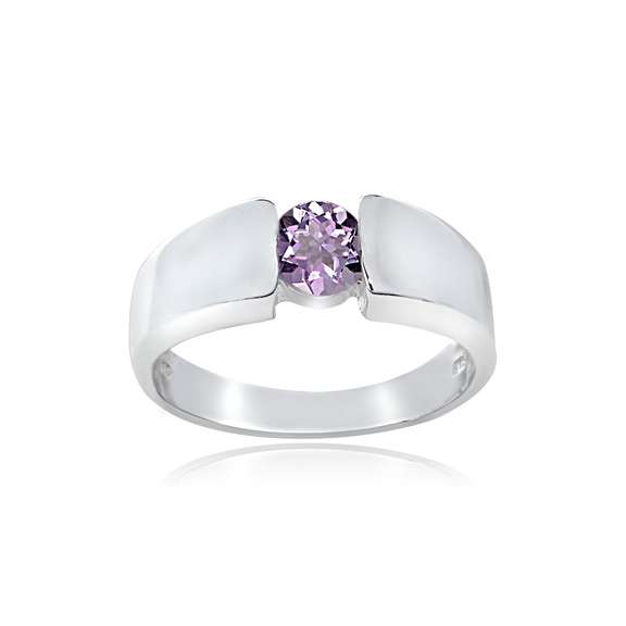 Sterling Silver Genuine Amethyst Ring