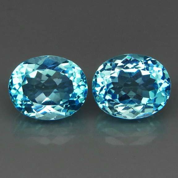 10x12mm! 12.52ct matched set of sky ble Topaz