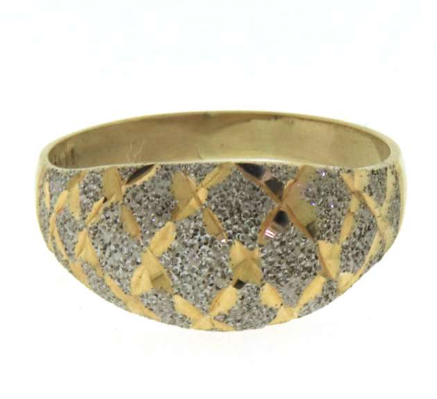Stylish 14kt YG Textured Dome Style Ring
