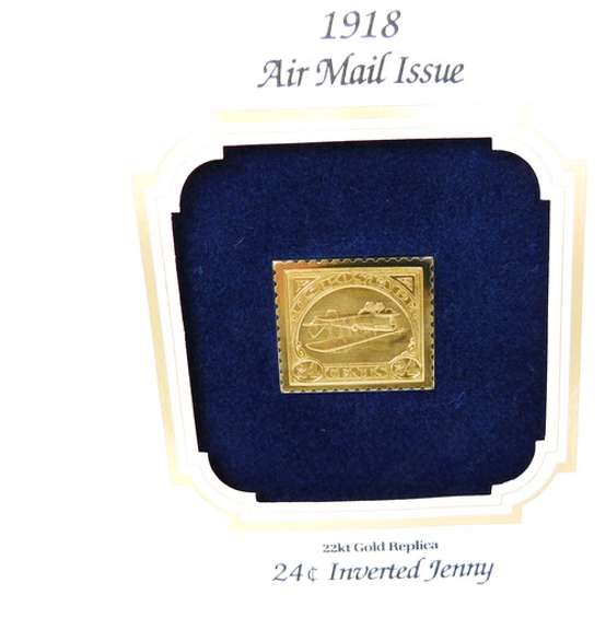 Inverted Jenny 1st Day Issue & 22KT Gold Stamp