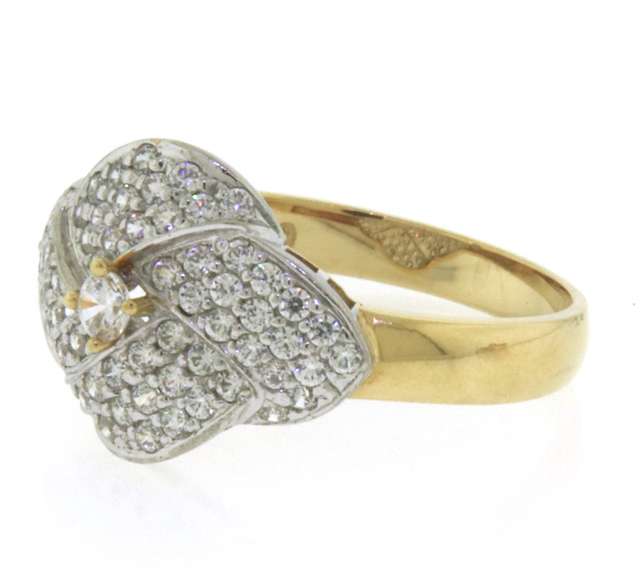 Masterpiece 18kt CZ Basket Weave Necklace, Ring and Earrings