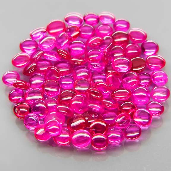 Glistening! 3.28ct 80 piece set of top reddish pink Rubies