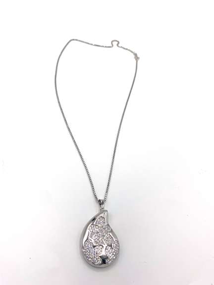 Fun Sterling Silver Teardrop Pendant Necklace