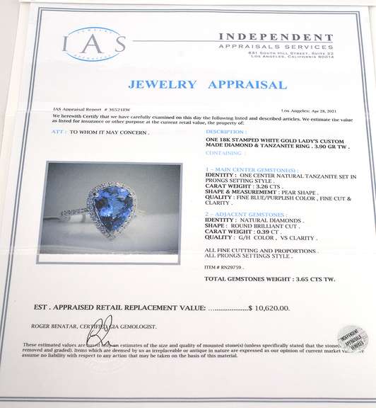 Lovely Tanzanite & Diamond Ring