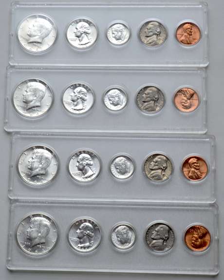 4 1964 Unc Year Sets