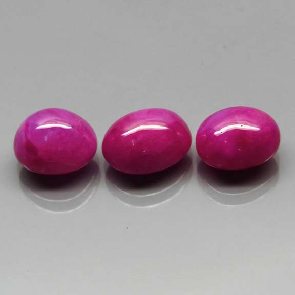 Heated only! 13.73ct top pinkish red Ruby cabochon set
