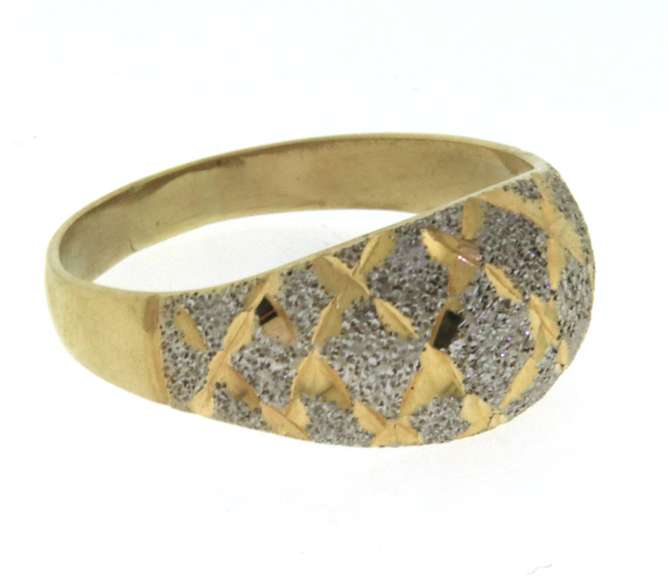 Stylish 14kt YG Textured Dome Style Ring