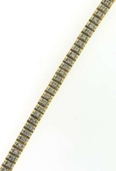 Trendy 14kt YG "Rolex-Style" Link Diamond Bracelet