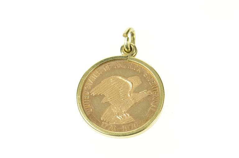 12K Yellow Gold United States of America Bicentennial Charm/Pendant