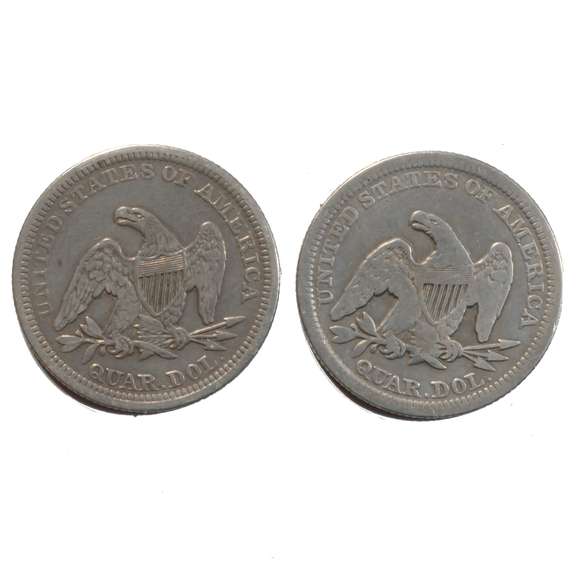 1856 & 1858 Seated Quarters