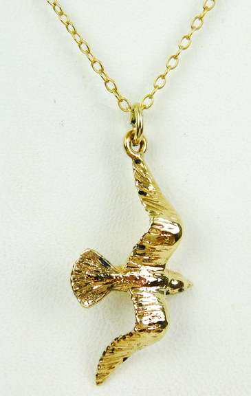 Vintage Sterling Vermeil Bird Necklace