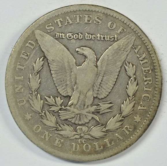 Rare key date 1892-CC Morgan Silver Dollar. Tougher 'CC'