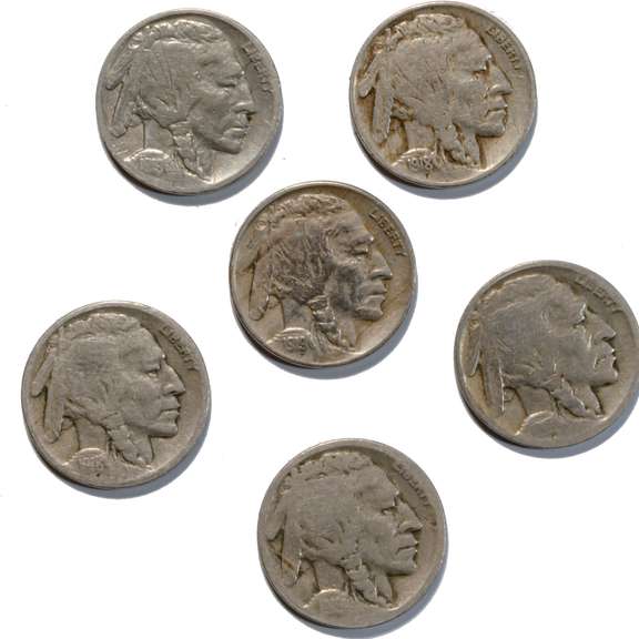 1918 PDS 1919 PDS Buffalo Nickels