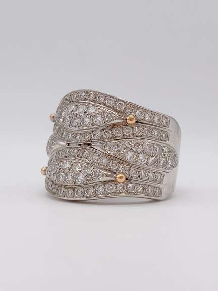 18kt Solid White Gold Diamond Ring- 2.6+ CTW