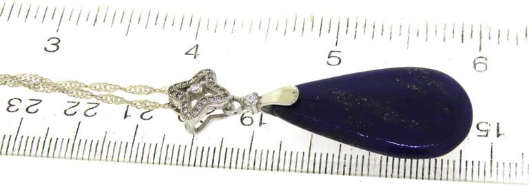 Sterling Silver Lapis Pendant on Chain