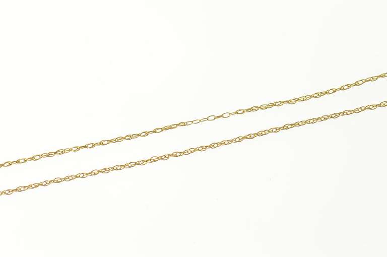 14K Yellow Gold 0.6mm Cable Chain Rolling Simple Link Necklace
