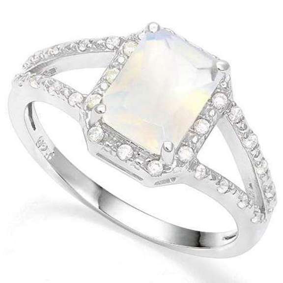 STERLING SILVER OCT 6*8 MM FIRE OPAL RING