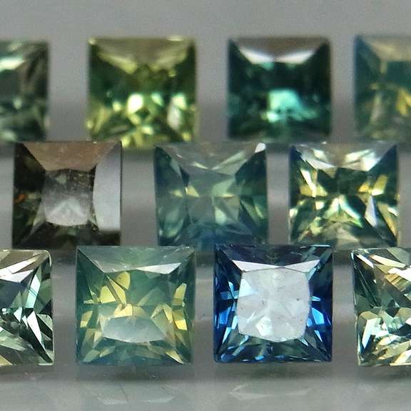 Unheated! 4.39ct princess cut Australian Sapphire set