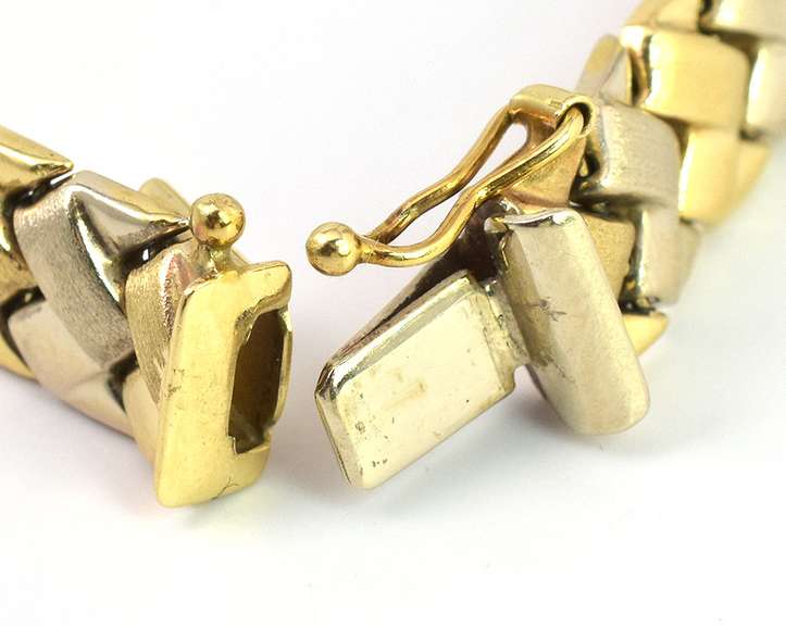 Classy Two-Tone 14KT Gold Bracelet