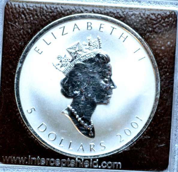 2001 $5 Maple Leaf Reverse Proof w Snake Privy