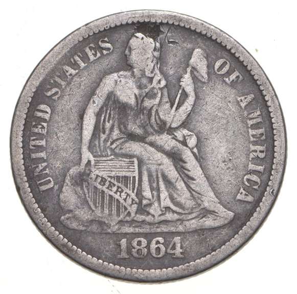 1864-S Seated Liberty Dime