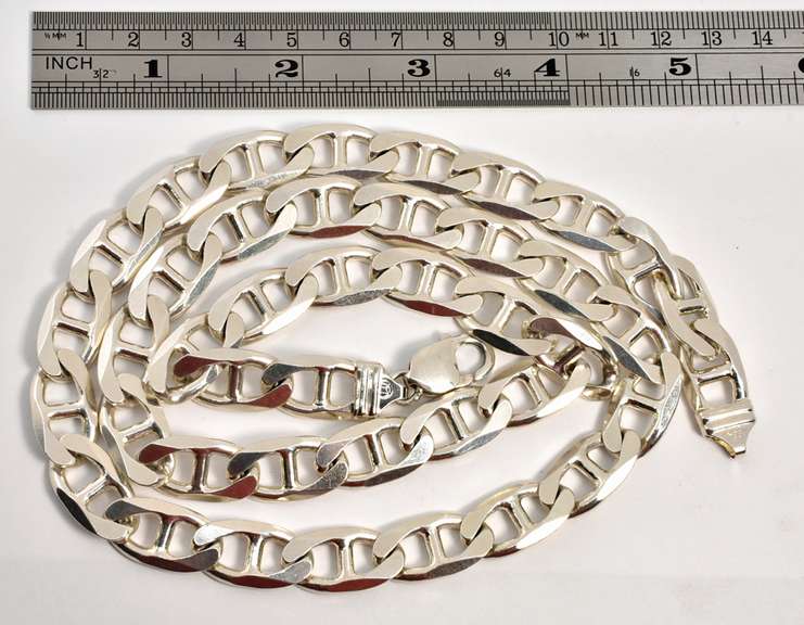 Bold Heavy Sterling Anchor Link Necklace