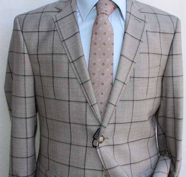 Stylish Windowpane Slim Fit Suit, By Galante