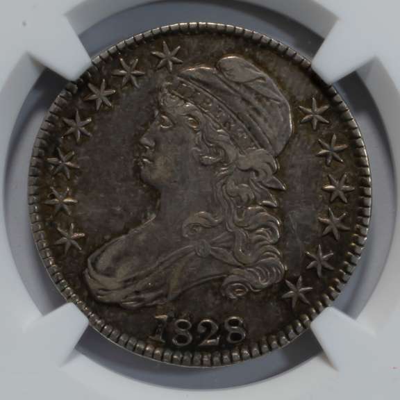 1828 Sm 8 Sq 2 Lg Letters NGC XF 45 Bust Half