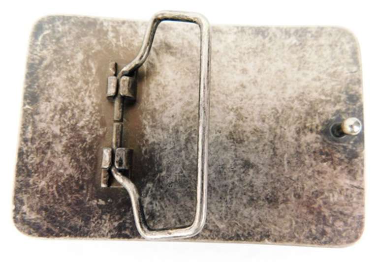 Big Leather & Steel Cross Belt Buckle