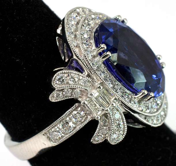 Enchanting Platinum, Tanzanite And Diamond Ring