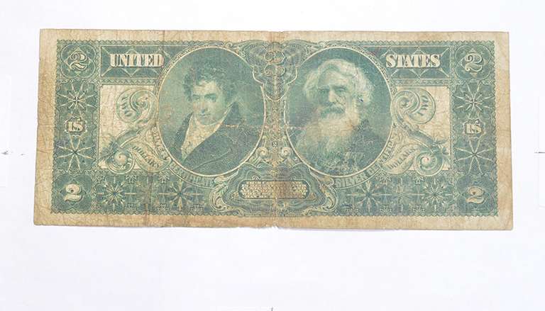 1896 $2.00 United States Silver Dollar - Large Note