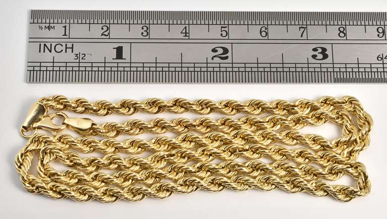 Reflective 14k Hollow Rope Necklace