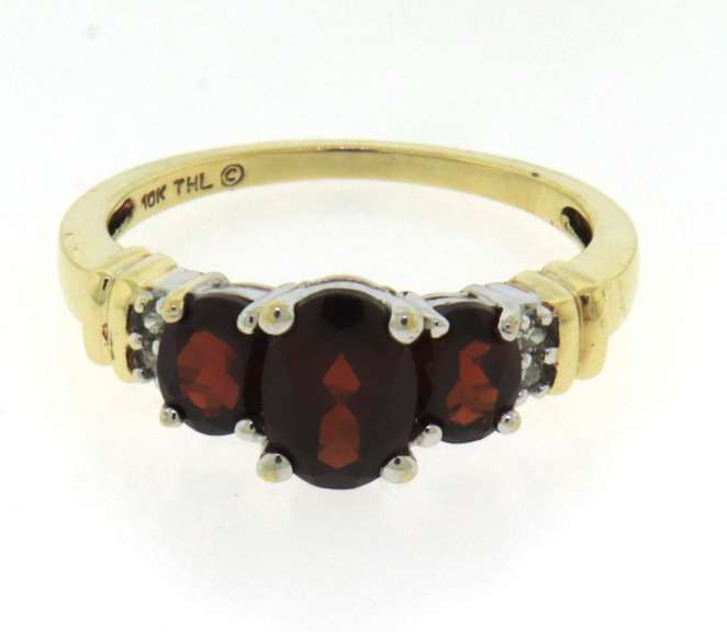 Favorite Garnet and Diamond Ring in Yellow Gold