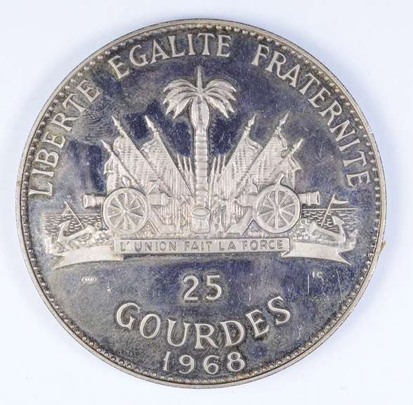 1968 Haiti 25 Gourdes Silver Round - Better
